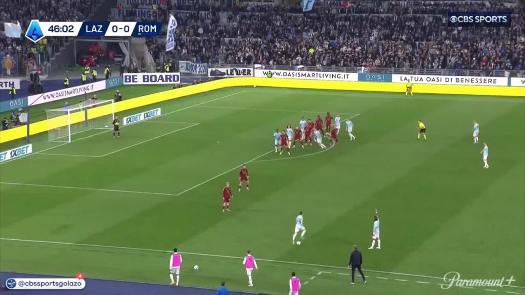 藍(lán)鷹率先打破僵局！羅馬尼奧利接定位球頭球破門！